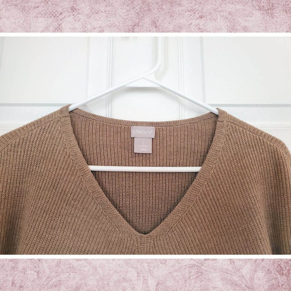 NEW Chico's 3/4 Sleeve Sweater - Picture 4 of 7